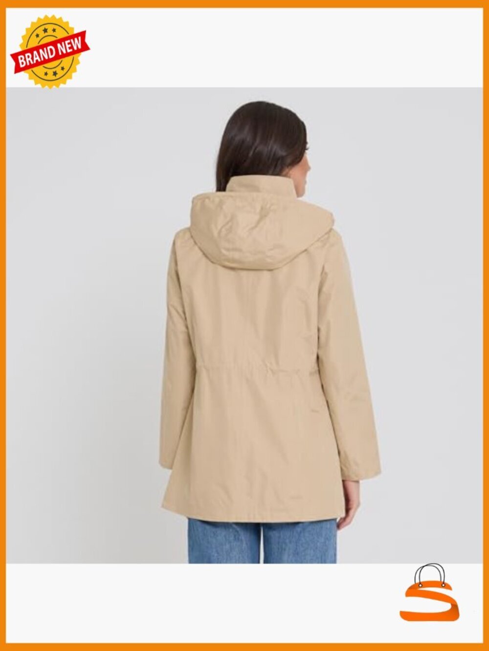 Waterproof Rain Jacket with Hood Anorak Windbreaker Plus Size - Picture 6 of 7